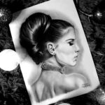 kobieta w koku to rysunek stworzony na zamówienie na podstawie zdjęcia, piekna niezapomniana pamiątka na całe życie