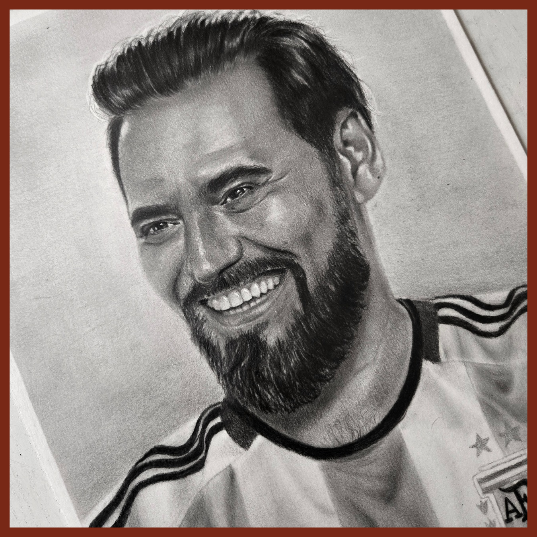 krzysztof stanowski kandydat na prezydenta Polski, dziennikarz i publicysta narysowany ołówkiem odręcznie na podstawie zdjęcia na zamówienie przez Justyna Pastalenc portrety na zamówienie