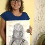 portret rysowany ze zdjęcia na zamówienie jako prezent niespodzianka dla pracownicy odchodzącej z pracy