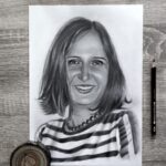 portret na zamówienie rysowany ołówkiem prezent dla synowej