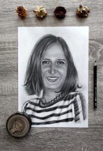 portret na zamówienie rysowany ołówkiem prezent dla synowej